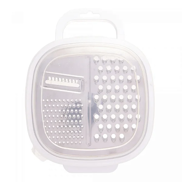 Ralador com Pote 2 em 1 em Inox e Tampa em Plástico - LYOR