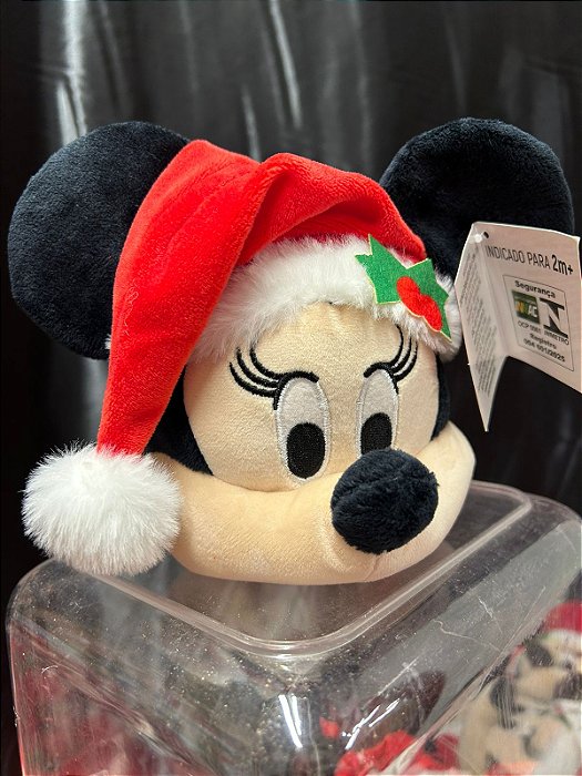 Minnie Mouse Cabeça Pelúcia 15 cm - Natal