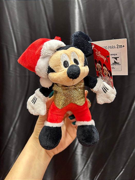 Mickey Mouse Pelúcia Natal PENDURAR 15 cm