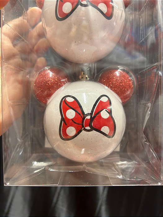 Conjunto de 4 Bolas Decorativas Minnie - 8 cm