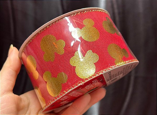 Fita Aramada Vermelha e Dourada Mickey - Decoração Criativa