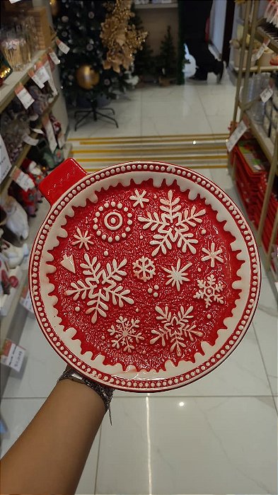 Prato Decorativo Floco de Neve Redondo