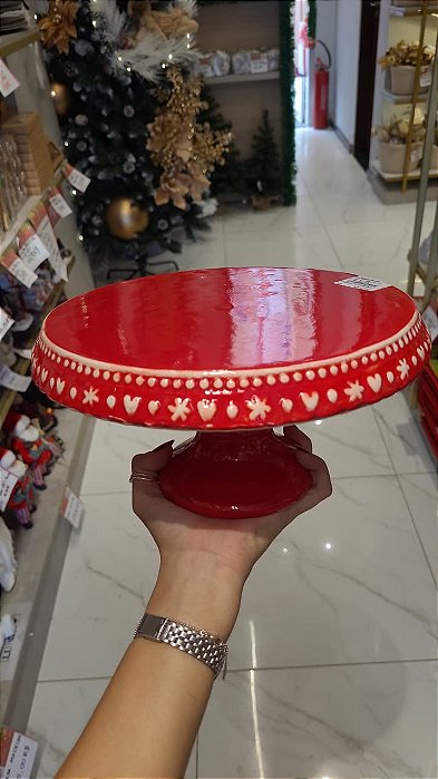 Prato Para Bolo Com Pé Natal - Elegância e Funcionalidade
