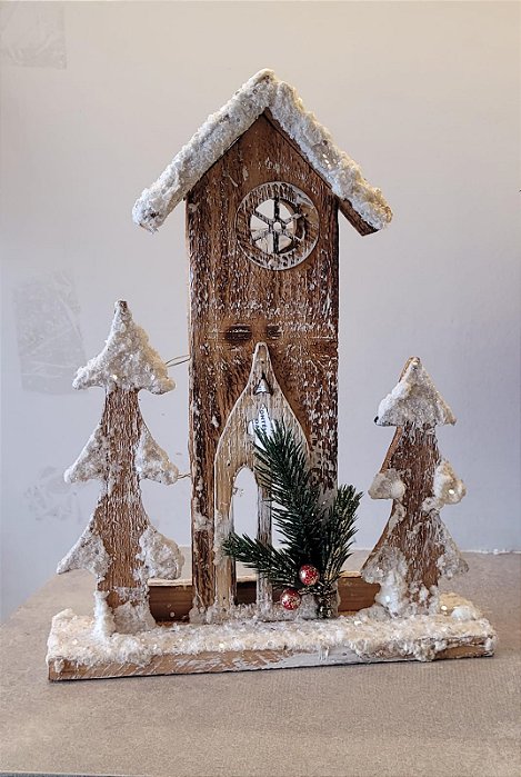 Casinha Rustica com Iluminação LED - 21x6x27cm