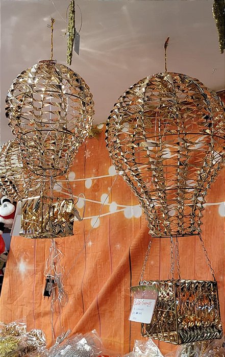 Kit Balões Iluminados Dourado para Festa