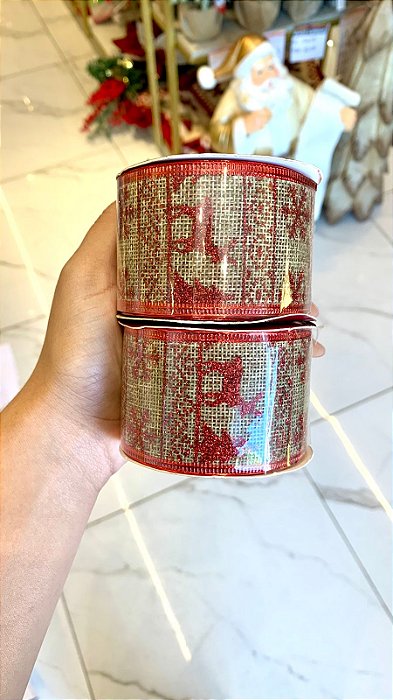 Kit 2 Fitas Natalinas Vermelho 5cm x 2,7m