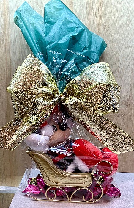 Kit Natalino Infantil Minnie com Trenó Decorativo