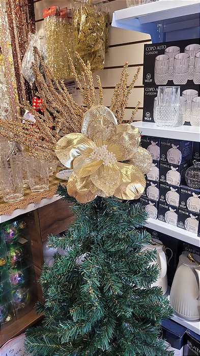 Topo de Árvore Dourado 1,5m a 1,8m Natal