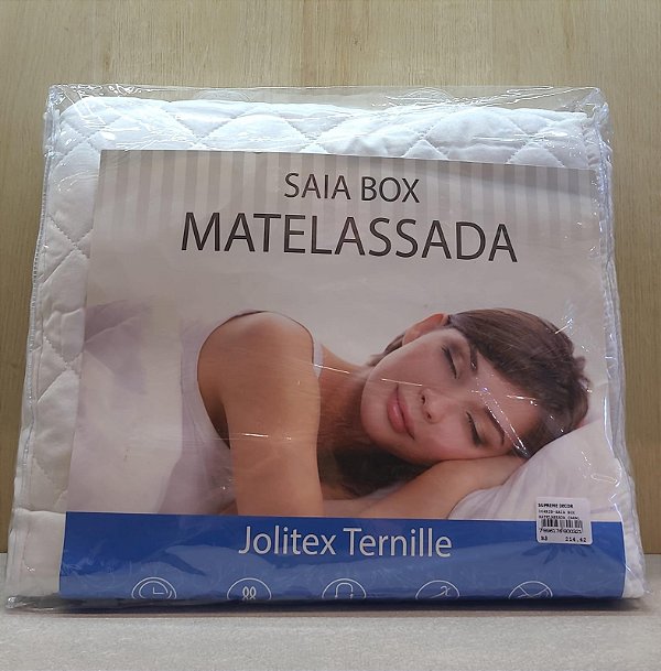 Saia Box Matelassada Branco Casal Jolitex
