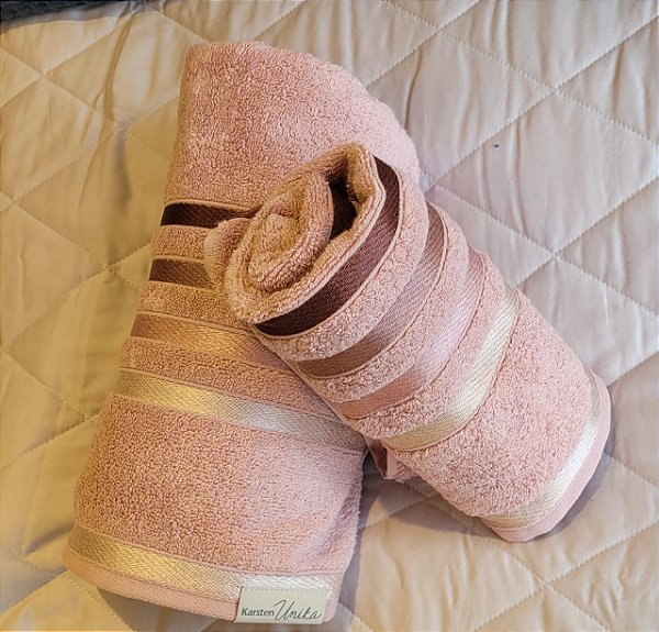 Kit de Toalha Banho e Rosto Kit Rosê - KARSTEN