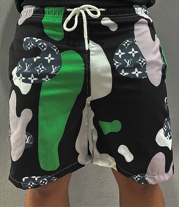 Shorts de Praia Louis Vuitton Estampado
