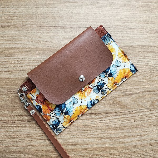 Carteira de mão slim flor de outono