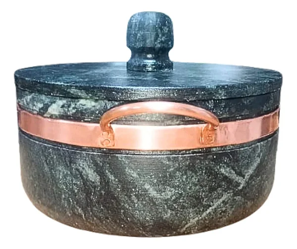 Panela Grande De Pedra Já Curada Artesanal Com Tampa 3 L