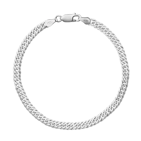 Pulseira Masculina Grumet Elo Duplo 6mm Prata 925 Legítima