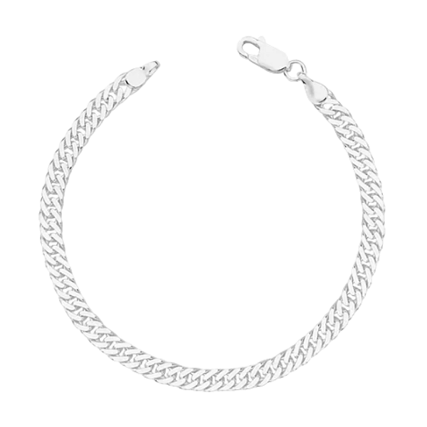 Pulseira Masculina Grumet Elo Duplo 4mm 21cm
