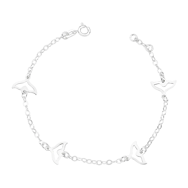 Pulseira Feminina Rabo de Sereia Prata 925 Legítima