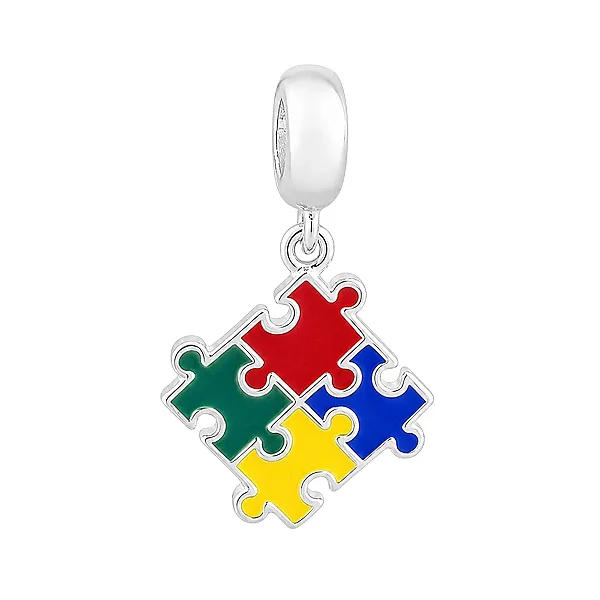 Berloque Pingente Símbolo Autismo Prata 925 Legítima