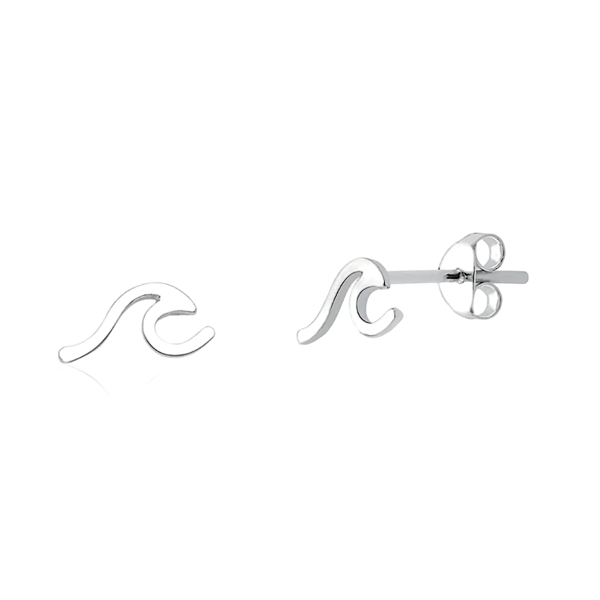 Brinco Onda Mar Lisa 5mm x 10mm Prata 925 Legítima