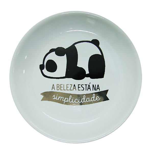 Porta Joia Prato Redondo Porcelana Panda 11,5 cm