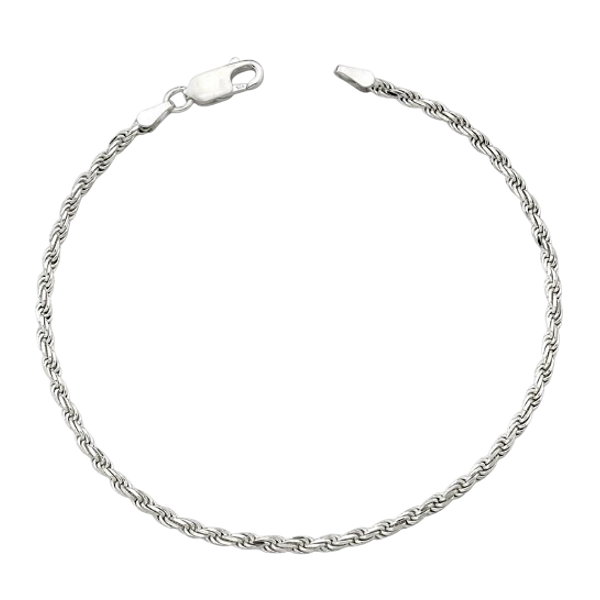 Pulseira Masculina Cordão Baiano F050 Prata 925 Legítima