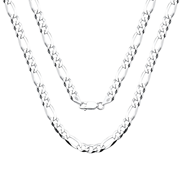 Corrente Masculina Fígaro 3x1 4mm 60cm Prata 925 Legítima