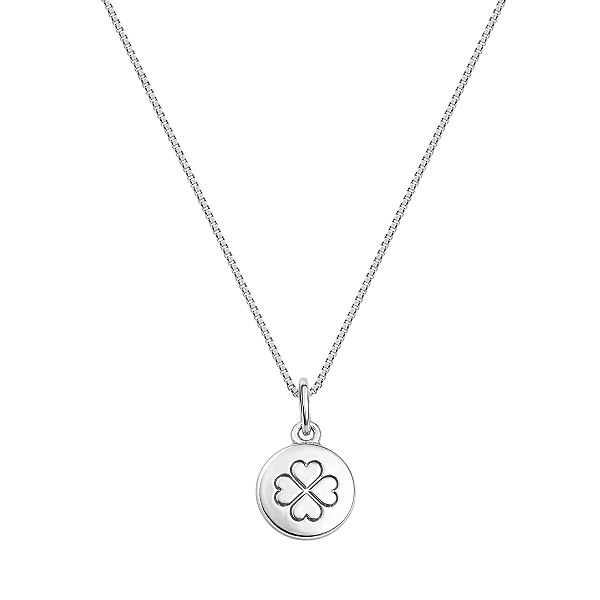 Colar Medalha Trevo da Sorte Prata 925 Legítima