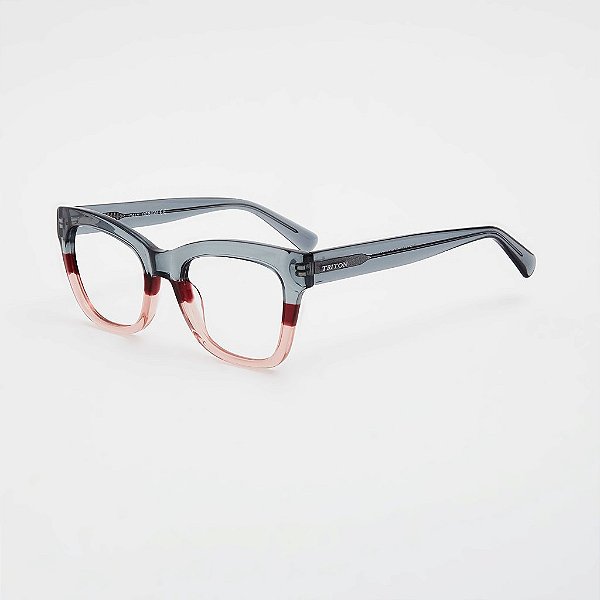 ÓCULOS DE GRAU TRITON EYEWEAR GATINHO ACETATO AZUL COM ROSA