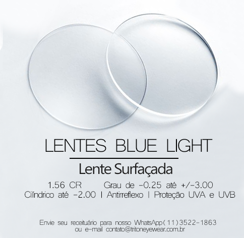 PAR DE LENTES DE GRAU SURFAÇADA COM FILTRO LUZ AZUL: GRAU ATÉ -3,00 MIOPIA/ -2,00 ASTIGMATISMO / +3,00 HIPERMETROPIA