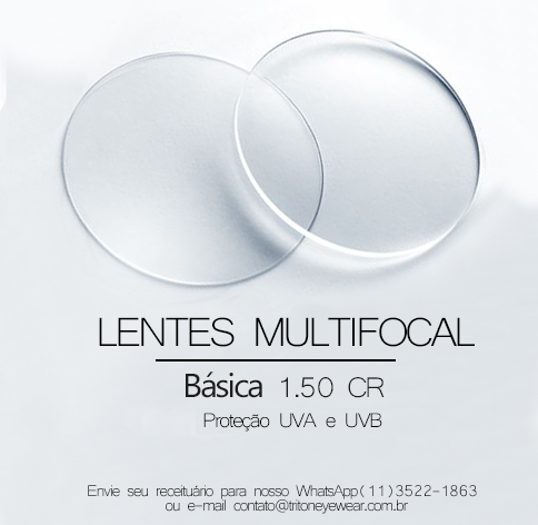 PAR DE LENTES DE GRAU MULTIFOCAL BÁSICA - ATENDE TODOS OS GRAUS - ANALÓGICO COM CAMPO DE VISÃO BÁSICO)