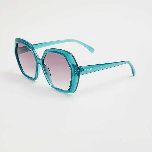 ÓCULOS DE SOL TRITON EYEWEAR HEXAGONAL ACETATO AZUL