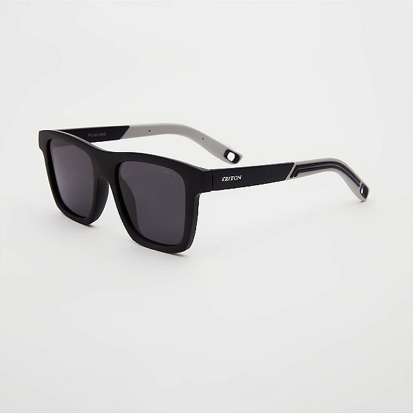 ÓCULOS DE SOL TRITON EYEWEAR POLARIZADO QUADRADO ACETATO PRETO