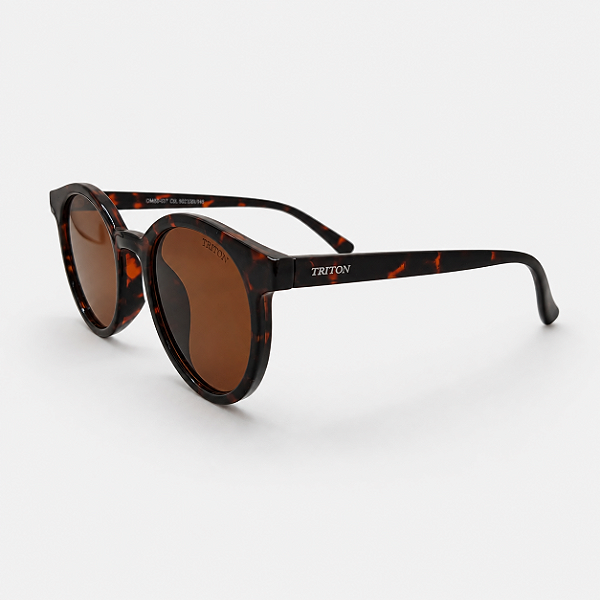 ÓCULOS DE SOL TRITON EYEWEAR REDONDO ACETATO MARROM TARTARUGA