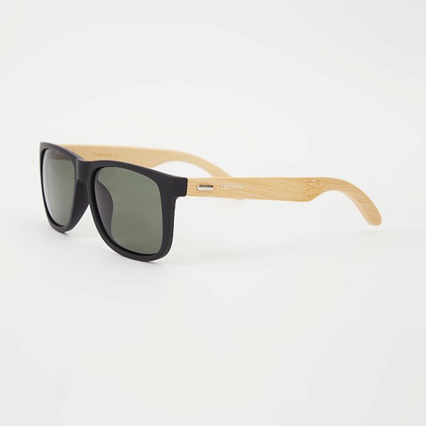 ÓCULOS DE SOL TRITON EYEWEAR POLARIZADO QUADRADO ACETATO PRETO