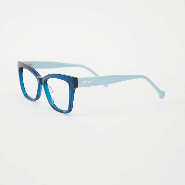 ÓCULOS DE GRAU TRITON EYEWEAR GATINHO ACETATO AZUL
