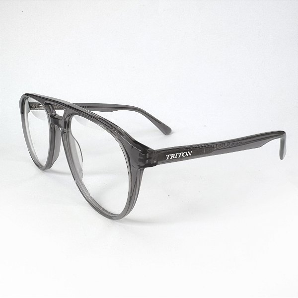 ÓCULOS DE GRAU TRITON EYEWEAR AVIADOR ACETATO CINZA