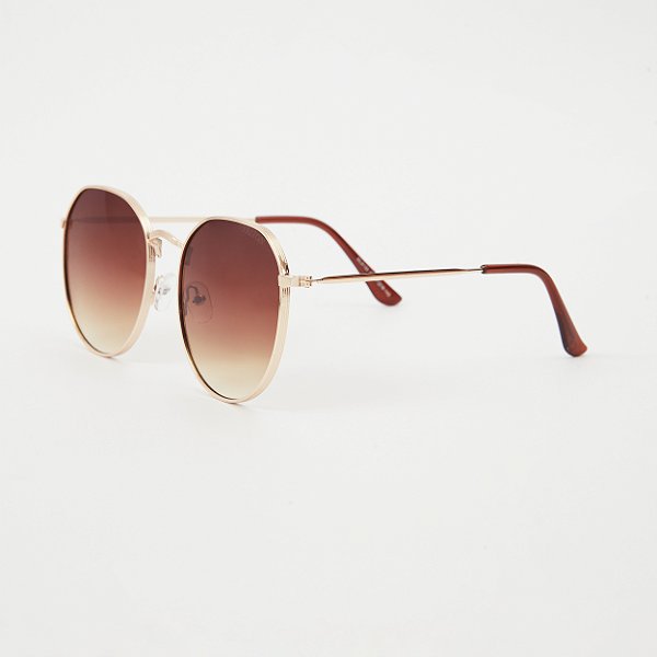 ÓCULOS DE SOL TRITON EYEWEAR REDONDO METAL DOURADO