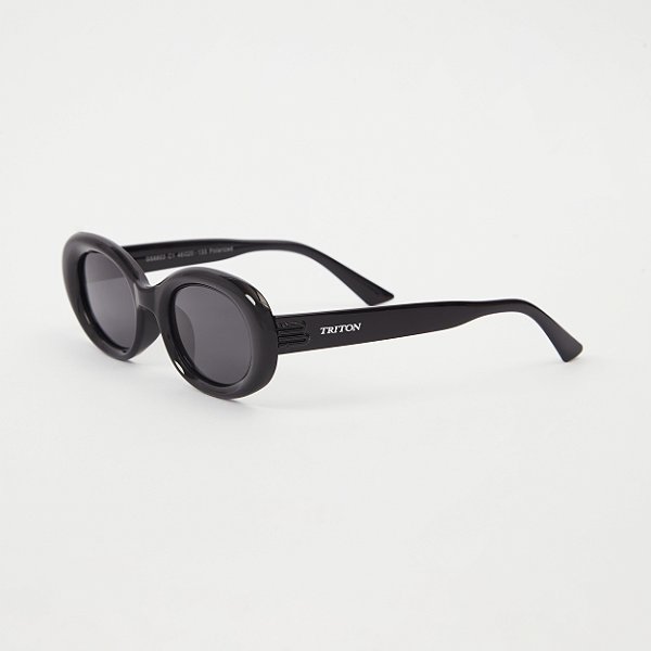 ÓCULOS DE SOL TRITON EYEWEAR INFANTIL OVAL ACETATO PRETO