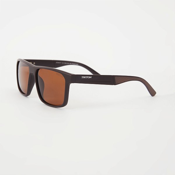 ÓCULOS DE SOL TRITON EYEWEAR POLARIZADO QUADRADO ACETATO MARROM