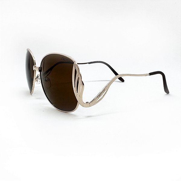 ÓCULOS DE SOL TRITON EYEWEAR AVIADOR METAL DOURADO