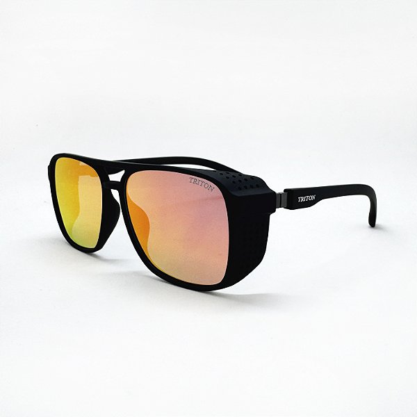 ÓCULOS DE SOL TRITON EYEWEAR QUADRADO ACETATO PRETO