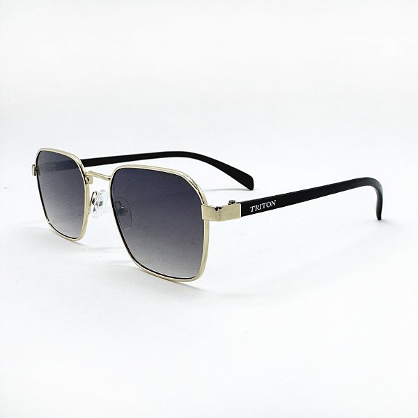 ÓCULOS DE SOL TRITON EYEWEAR QUADRADO METAL DOURADO