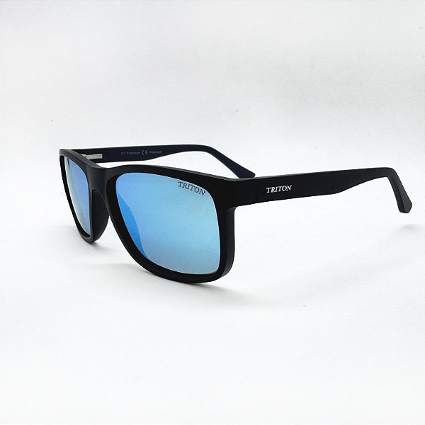 ÓCULOS DE SOL TRITON EYEWEAR POLARIZADO QUADRADO ACETATO PRETO