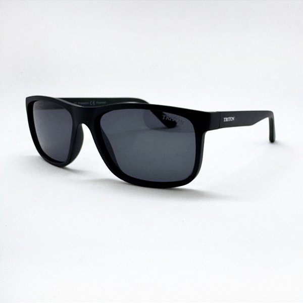 ÓCULOS DE SOL TRITON EYEWEAR POLARIZADO QUADRADO ACETATO PRETO