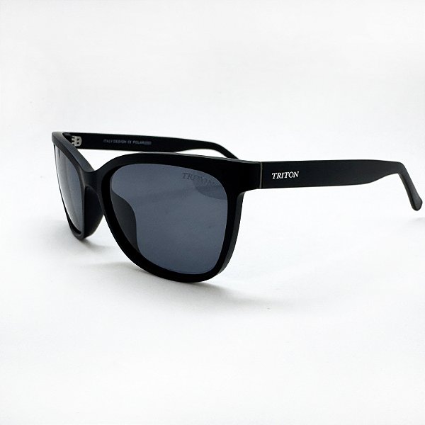 ÓCULOS DE SOL TRITON EYEWEAR POLARIZADO QUADRADO ACETATO PRETO