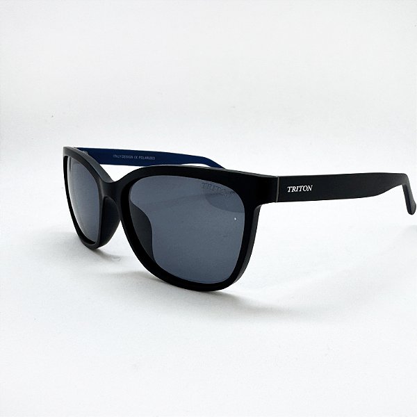 ÓCULOS DE SOL TRITON EYEWEAR POLARIZADO QUADRADO ACETATO PRETO