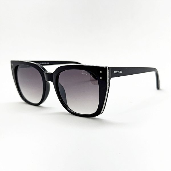 ÓCULOS DE SOL TRITON EYEWEAR QUADRADO ACETATO PRETO