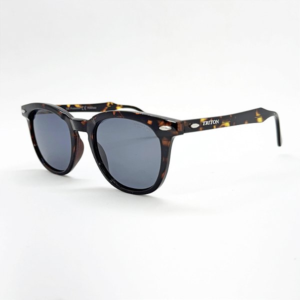 ÓCULOS DE SOL TRITON EYEWEAR POLARIZADO QUADRADO ACETATO MARROM TARTARUGA