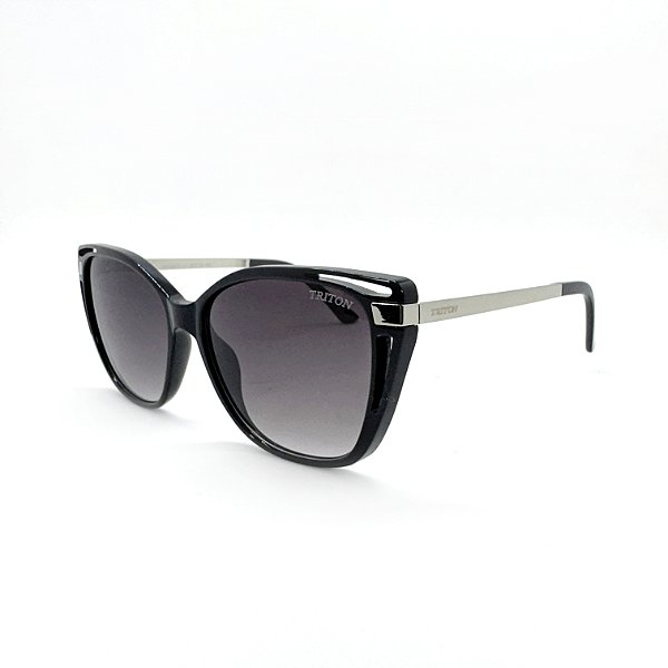 ÓCULOS DE SOL TRITON EYEWEAR GATINHO ACETATO PRETO