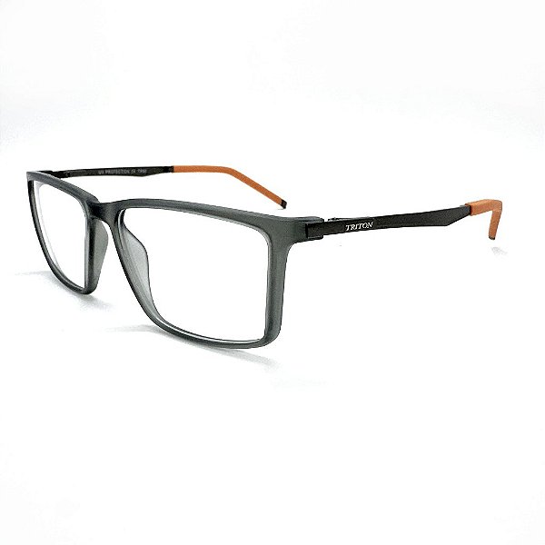 ÓCULOS DE GRAU TRITON EYEWEAR RETANGULAR ACETATO CINZA