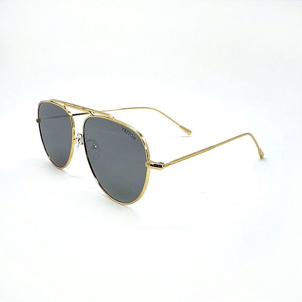 ÓCULOS DE SOL TRITON EYEWEAR AVIADOR METAL DOURADO